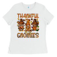 White thankful for my gnomies bbs Ladies Tee - BundleAndBundleShop