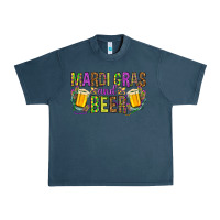 Midnight Navy Mardi Gras and beer Urban Heavy Tee - NancyCooperArtShop