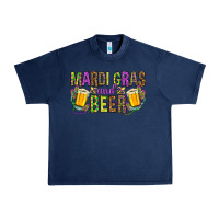 Navy Mardi Gras and beer Urban Heavy Tee - NancyCooperArtShop