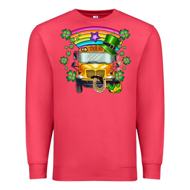 St. Patricks Day School Bus Premium Sweatshirt by SublimationCraftShop | Teevron