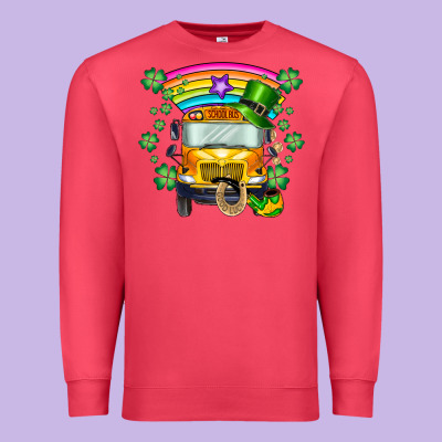 St. Patricks Day School Bus Premium Sweatshirt Designed By Sublimationcraftshop