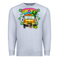 Heather Grey st. patricks day school bus Premium Sweatshirt - SublimationCraftShop