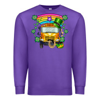 Purple st. patricks day school bus Premium Sweatshirt - SublimationCraftShop