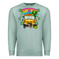 Seafoam st. patricks day school bus Premium Sweatshirt - SublimationCraftShop