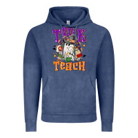 Vintage Denim trick or teach halloween Vintage Hoodie - NancyCooperArtShop