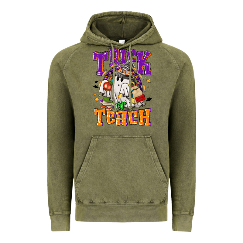 Trick Or Teach Halloween Vintage Hoodie by NancyCooperArtShop | Teevron