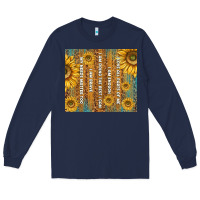 Navy self reminders with sunflowers Long Sleeve Tee - TumblerDesignByShophia
