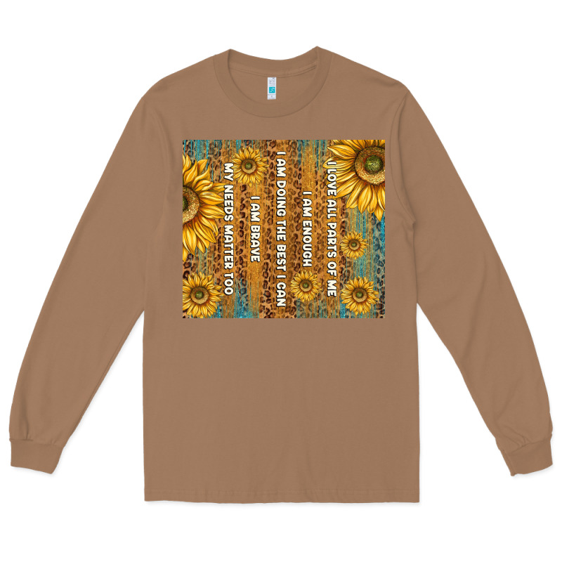 Self Reminders With Sunflowers Long Sleeve Tee by TumblerDesignByShophia | Teevron