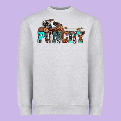 Western Cowboy Hat Punchy Heavyweight Sweatshirt Designed By Oliviacreatesart