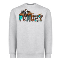Heather Grey western cowboy hat punchy Heavyweight Sweatshirt - OliviaCreatesArt