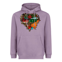 Lavender festive western christmas heart Heavyweight Hoodie - CowhideDigitalArt