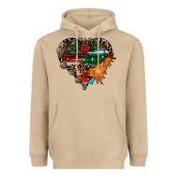Mushroom festive western christmas heart Heavyweight Hoodie - CowhideDigitalArt