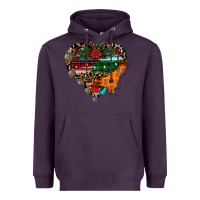 Plum festive western christmas heart Heavyweight Hoodie - CowhideDigitalArt
