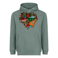 Sage festive western christmas heart Heavyweight Hoodie - CowhideDigitalArt