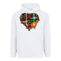 White festive western christmas heart Heavyweight Hoodie - CowhideDigitalArt
