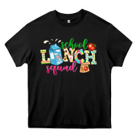 Black school lunch squad Heavy Core Tee - NancyCooperArtShop