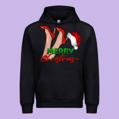Merry Christmas Heels Urban Hoodie Designed By Barkaloodesign
