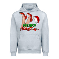 Heather Grey merry Christmas heels Urban Hoodie - BarkalooDesign