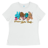 White peace love nails bbs Ladies Tee - BundleAndBundleShop