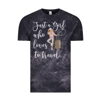 Cloud Black just a girl who loves to travel traveling women nomad t shirt Vintage Tee - baoMotion