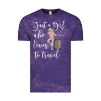 Cloud Purple just a girl who loves to travel traveling women nomad t shirt Vintage Tee - baoMotion