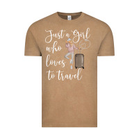 Vintage Coffee just a girl who loves to travel traveling women nomad t shirt Vintage Tee - baoMotion