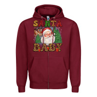 Burgundy santa baby Zipper Hoodie - FaDigitalArtStudio