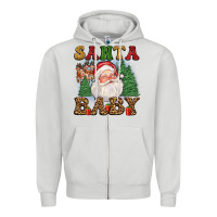 Dove Grey santa baby Zipper Hoodie - FaDigitalArtStudio