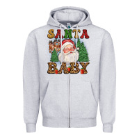 Heather Grey santa baby Zipper Hoodie - FaDigitalArtStudio