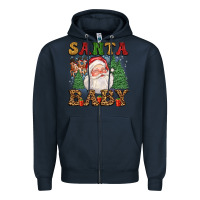 Navy santa baby Zipper Hoodie - FaDigitalArtStudio