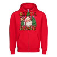Red santa baby Zipper Hoodie - FaDigitalArtStudio