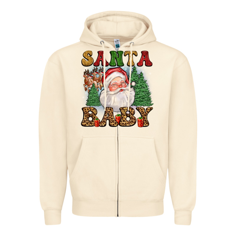 Santa Baby Zipper Hoodie by FaDigitalArtStudio | Teevron