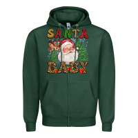 Sports Green santa baby Zipper Hoodie - FaDigitalArtStudio