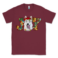 Burgundy white shepherd christmas joy Classic Tee - RanaPortraitStore