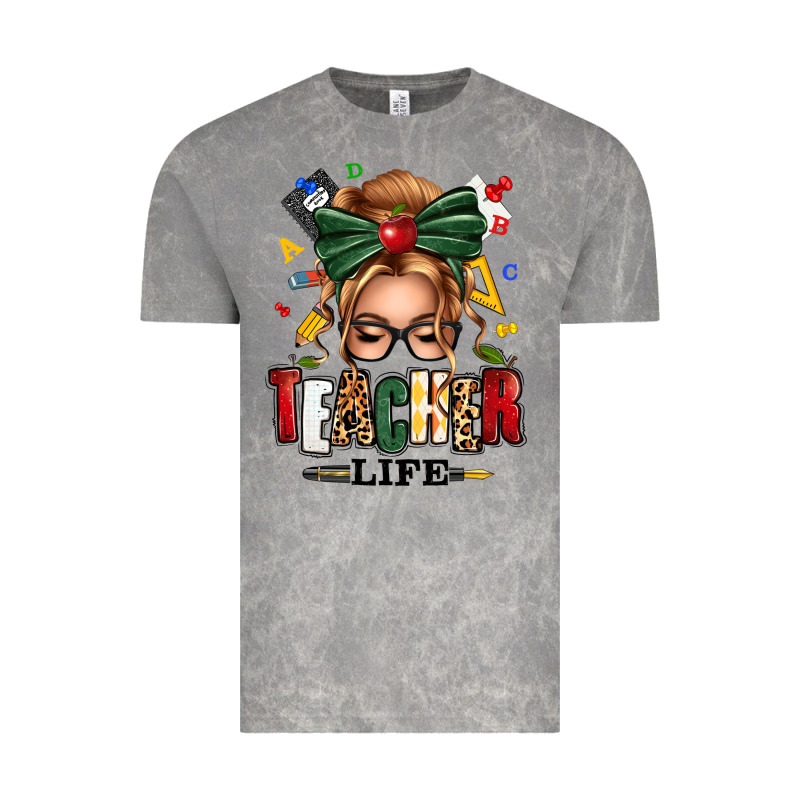 Teacher Life Blonde Caucassian Messy Bun Vintage Tee by texasbilliewilder | Teevron