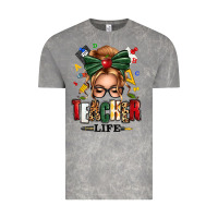 Cloud Rock teacher life blonde caucassian messy bun Vintage Tee - texasbilliewilder