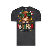 Vintage Black teacher life blonde caucassian messy bun Vintage Tee - texasbilliewilder