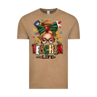 Vintage Coffee teacher life blonde caucassian messy bun Vintage Tee - texasbilliewilder