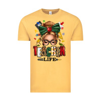 Vintage Mustard teacher life blonde caucassian messy bun Vintage Tee - texasbilliewilder