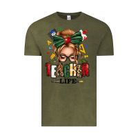 Vintage Olive teacher life blonde caucassian messy bun Vintage Tee - texasbilliewilder