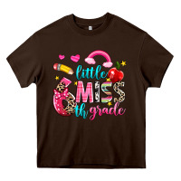 Chocolate Brown little miss sixth grade Heavy Core Tee - NancyCooperArtShop