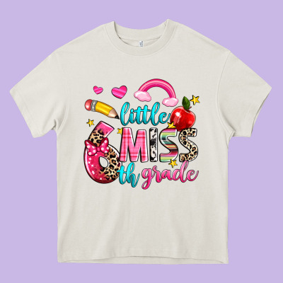 Little Miss Sixth Grade Heavy Core Tee Designed By Nancycooperartshop