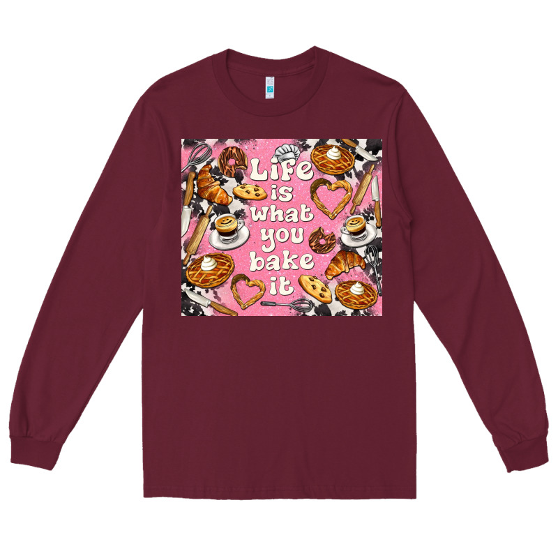 Life Is What You Bake It With Cowhide Long Sleeve Tee by TumblerDesignByShophia | Teevron