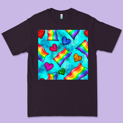 Pride Lgbtq Flags And Leopard Seamless Pattern Premium Tee Designed By Bundleandbundleshop