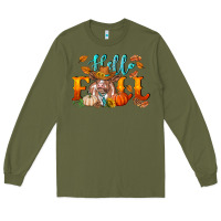 Army Green hello fall heifer cow Long Sleeve Tee - RanaPortraitStore