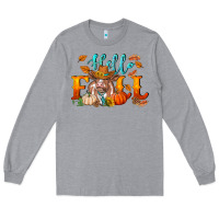 Heather Grey hello fall heifer cow Long Sleeve Tee - RanaPortraitStore