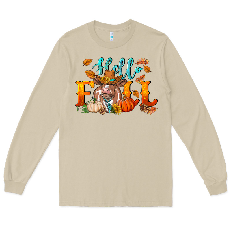 Hello Fall Heifer Cow Long Sleeve Tee by RanaPortraitStore | Teevron