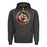 Charcoal Heather Cowgirl Boots Zipper Hoodie - FaDigitalArtStudio