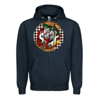 Navy Cowgirl Boots Zipper Hoodie - FaDigitalArtStudio