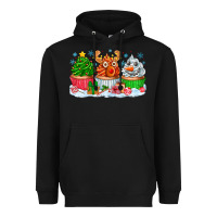 Black festive christmas cupcakes Heavyweight Hoodie - CowhideDigitalArt